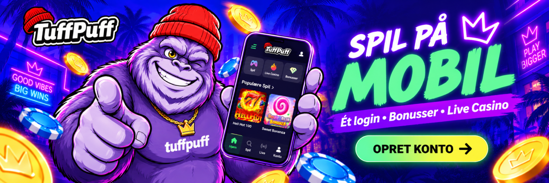 TuffPuff Casino på mobil med login, spil og bonusser